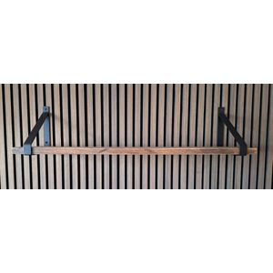Hoexs - Mango - 90 cm - Metalen Plankdragers Zwart - Industrieel - Wandplank - Decoratie - Keukenplank