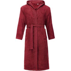 Ladeheid Heren Badjas met Capuchon - 100% Katoen - Wasmachine bestendig - Badstof - Wijnrood - M - LA-LA40-192-DG