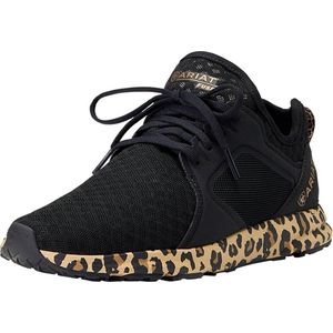 Ariat Dames Sneaker Fuse Trainer - maat 40 - black mesh/leopard print