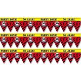 3x 50 jaar party tape/markeerlinten waarschuwing 12 meter - Verjaardag afzetlinten/markeerlinten feestartikelen