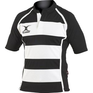 Gilbert Rugbyshirt Xact Ii Hoop Zwart / Wit - XL