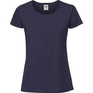 Fruit Of The Loom Vrouwen / Dames Fit Ringgesponnen Premium Tshirt (Marine)