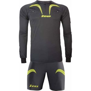 Scheidsrechters tenue compleet met sokken, Zeus, KIT ARBITRO, Grijs/Fluo Geel, maat M