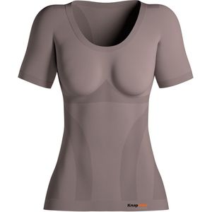 Knapman Onzichtbaar Compressie Shirt Roundneck (Ronde Hals) Vrouwen | Corrigerend Shirt | Khaki | Maat S