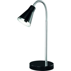 LED Bureaulamp - Torna Arora - 3W - Warm Wit 3000K - Rond - Glans Zwart - Kunststof