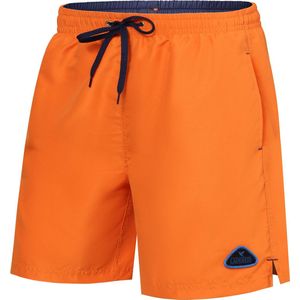 Ladeheid LA-ZA-SWS-Long Heren Zwembroek - Zwemshorts - met zijzakken en achterzak - sneldrogend - met binnenslip van mesh - Koordsluiting - Polyester - Oranje/Kobalt - XL