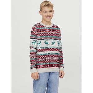 Jack & Jones Junior Kersttrui Jongens JORSNOWBALL Moonbeam - Maat 128
