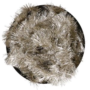 Decoris kerstslinger - zilver/champagne - 270 x 7 cm - folie/lametta - glans - kerstversiering