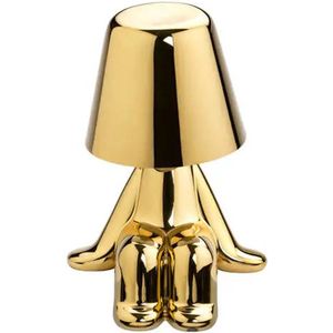 Luxus Bins Brother Tafellamp - Goud - Mr Who - Gouden mannetje - Design - Decoratieve accessoire - Decoratie woonkamer - Decoratie slaapkamer - Decoratie voor op tafel - Decoratieve tafellamp - Woonaccessoire