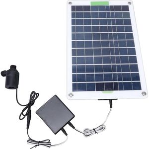 100W Monokristallijn Silicium Zonnepaneel - Stille Fonteinpomp op Zonne-energie - Energieopslagdoos - Tuin Binnenplaats Vijver - 5m Lift
