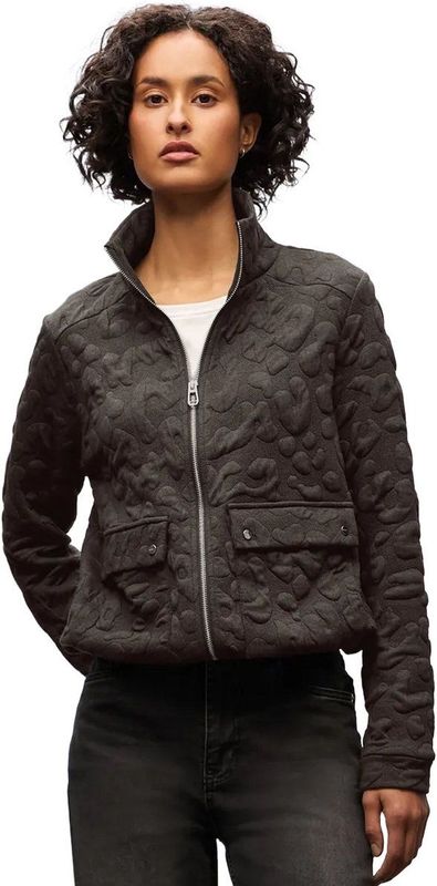 Street One Dames Leo jacquard jas in Bruin, in size: 34