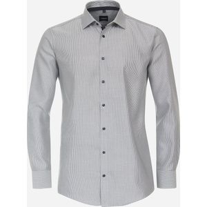 VENTI modern fit overhemd - structuur - groen - Strijkvriendelijk - Boordmaat: 36