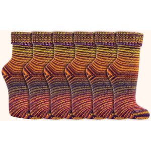 Wollen sokken | Scandinavisch | Dames & Heren | Kleur: Geel | 6 paar