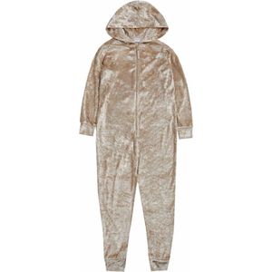 Onesie maat 122/128 - goud velours - huispak pyjama glimmend goudkleurig