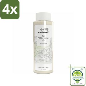 Therme - Zen White Lotus - Badschuim - Verfrissend - Verzorgend - 500ml - Voordeelverpakking - 4 stuks - Badschuim - Ontspannend bad