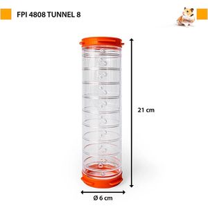 FERPLAST Tunnel 8 / Tunnelbuis - FPI 4808 - Kunststof - Oranje - Diameter: 6 cm - Lengte: 21 cm
