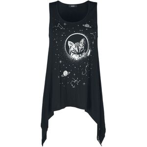 Banned - SPACE CAT Top - 3XL - Zwart