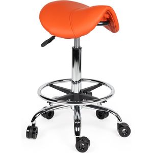 Zadelkruk - Kapperskruk - Verstelbare Hoogte - Zwart - Skai-Leder