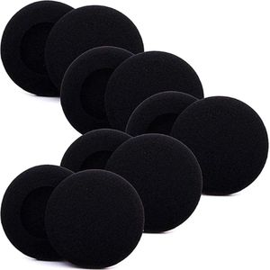 Ibley Zachte foam oorkussens 45mm - 10 stuks / 5 paar - universeel geschikt - Spons oordop kussens - voor hoofdtelefoons - Zwart