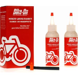 Bike-On protection system tegen lekke banden - Voor dames- en herenfiets - Preventieve bandensealent - 2 flacons van 125 ml