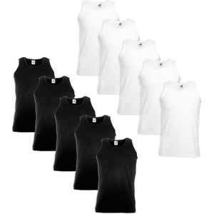 10 Fruit of the Loom Value Weight Tanktop katoen wit S