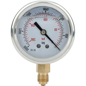 Oliegevulde Manometer TS-PGG604-200bar Y60 Radiaal Roestvrij Staal Messing Verbinding 0-200Bar 0-3000PSI