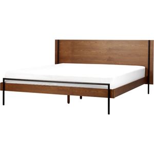 LIBERMONT - Tweepersoonsbed - Donkerbruin - 180 x 200 cm - MDF