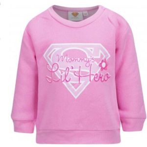 Supergirl sweater Mommy's Lil'Hero roze 68