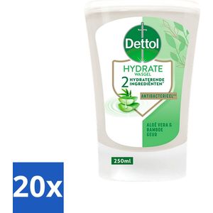 Dettol - Wasgel Navulling - Hydrate - Aloë Vera & Bamboe - 250 ml - Bulkverpakking - 20 stuks
