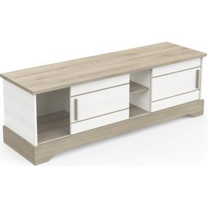 Charme - Tv-meubel - Wit - Spaanplaat - 2 Schuifdeuren