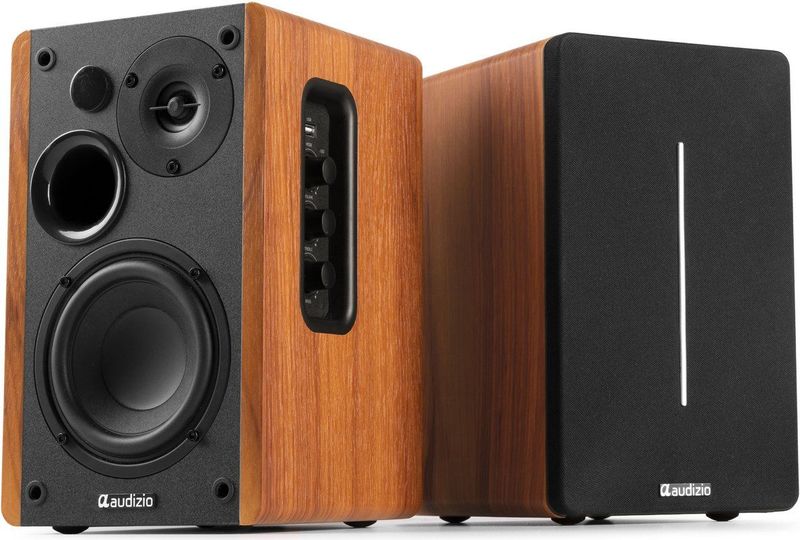 Audizio - KS01B - Boekenplank Speakers - Houtlook - 120W