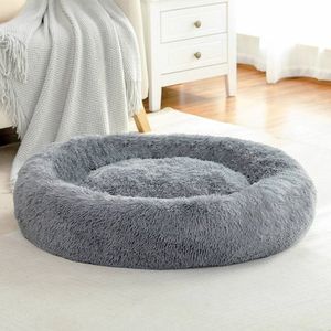 Gran Vida® - Hondenkussen - Zachte Fleece - Kalmerend Nest - Ronde Vorm - 80x20 cm - Wasbaar en Duurzaam - Grijs