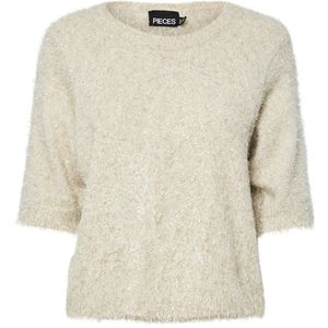 Pieces T-shirt Pcmie Ss O-neck Knit 17160923 Birch Dames Maat - M