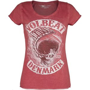 Volbeat Denmark Dames T-shirt - rood - 3XL