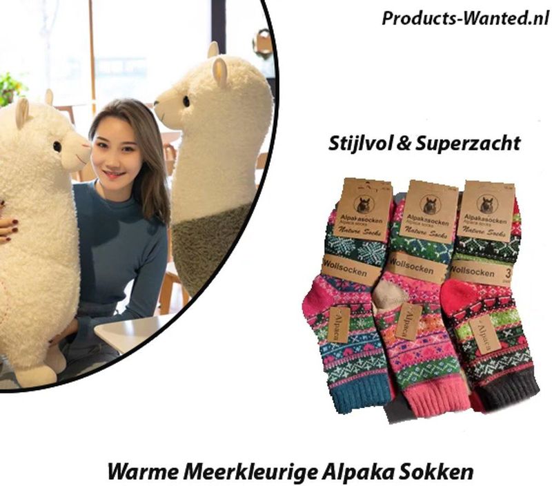 Alpaka Socks - Meerkleurige Sokken - 6 Paar - Warm en Ademend