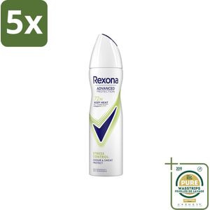 5 x Rexona - Deodorant Spray - Advanced Protection Stress Control - Tegen Stresszweet - 150 ml - Grootverpakking - Anti-transpirant Spray - Stresszweet - 72 Uur Bescherming - Fris Ruiken - Citrusgeur