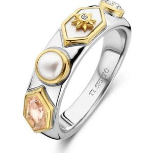 TI SENTO Dames Ring - 925 zilver - Champagne - Maat 18.50 mm / maat 58 - 12314NU