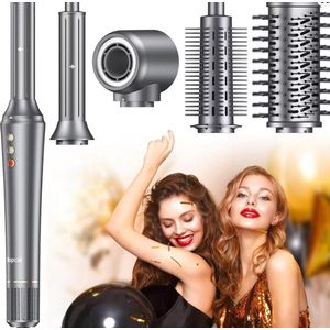 5-in-1 Haarstyling Set – Krultang, Föhn, Volume Borstel, Smoothing & Droogfunctie – 4 Temperatuurstanden & 2 Snelheden – Draadloze Oplaadbare Styling Tool voor Professionele Resultaten