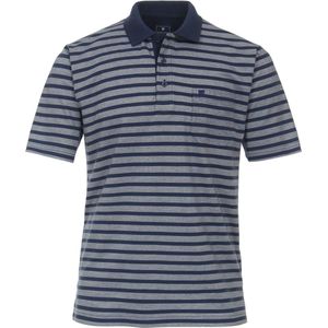Redmond Poloshirt - gestreept - grijs blauw - maat L