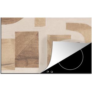 KitchenYeah® Inductie beschermer 77x51 cm - Vormen - Abstract - Puzzel - Hout - Kookplaataccessoires - Afdekplaat voor kookplaat - Inductiebeschermer - Inductiemat - Inductieplaat mat
