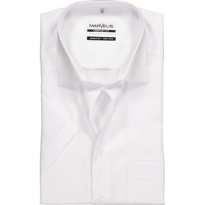 MARVELIS comfort fit overhemd - korte mouw - wit - Strijkvrij - Boordmaat: 44