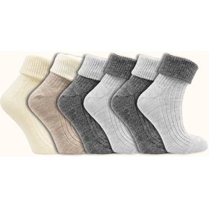 Wollen sokken | Omslag | Diverse kleuren | Dames & Heren | 6 paar