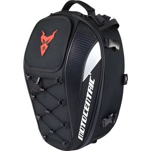 CarryQuest® - Motor Rugzak - Motor Zadeltas en Motor Rugzak in 1 - Motorhelm Tas - Motorhelm - Motorhelm Rugzak - Motorhelm Tassen - Carbon - 48L - Staarttas - Rugzak - Handtas - Schoudertas - Oxford - Carbonvezel - Bevestigingsriem - Rood