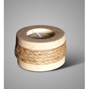 Brynxz | Waxinelichthouder | Majestic Beige | Rope | D.8 H.5