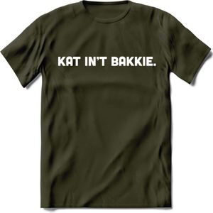 Kat Int Bakkie - Katten T-Shirt Kleding Cadeau | Dames - Heren - Unisex | Kat / Dieren shirt | Grappig Verjaardag kado | Tshirt Met Print | - Leger Groen - M