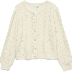 Vero Moda Vest Vmgabrielle Ls O-neck Cardigan Btq 10335283 Birch/w. Dtm Button Dames Maat - XL