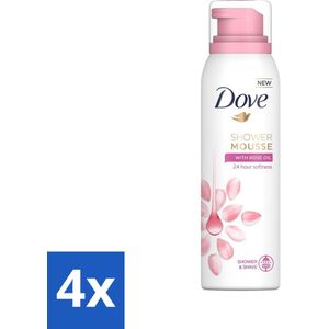 4 x Dove Shower Foam - Rose Oil - 200 ml - Douchemousse - Rose Oil - Dove - Verzorging - Hydratatie