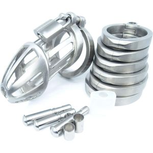 BON4ML Large Male Stainless Steel Chastity Cage Grote Roestvrij Stalen Kuisheidskooi