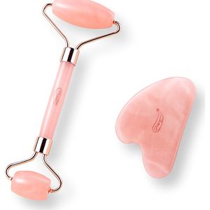 Jade by Zaka - Rozenkwarts - Gezichtsroller - Gua Sha Steen - Gezichtsmassage