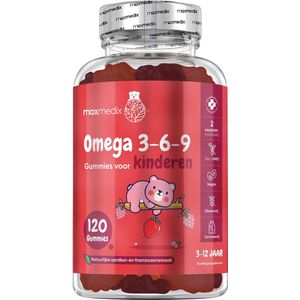 maxmedix Omega 3, 6, en 9 gummies voor kinderen - Vegan alternatief voor visolie supplementen - Met essentiële vetzuren DHA en EPA